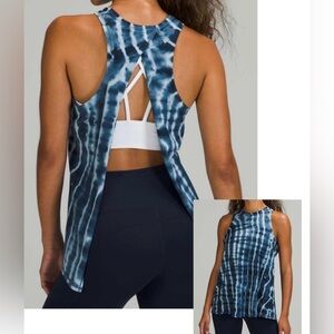 Lululemon All Tied up Tank Pima Cotton Blue Tie Dye size 4-6